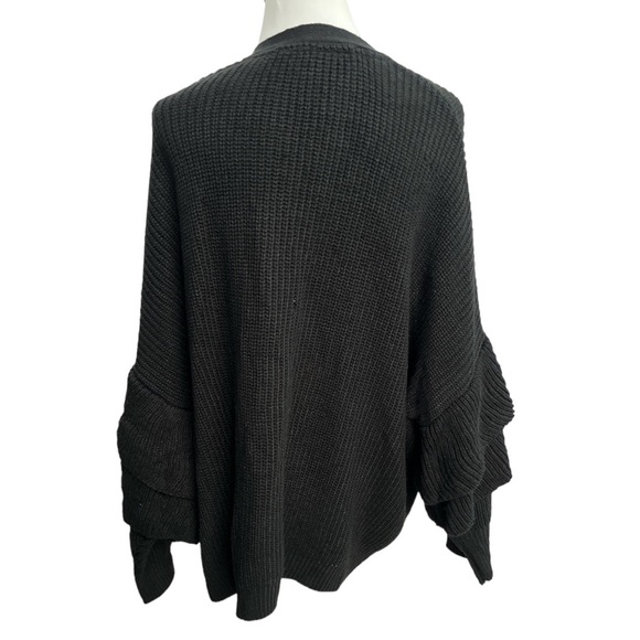 Lane Bryant Ruffle Sleeves Cardigan Sweater Black Size 26/28 - Picture 3 of 10